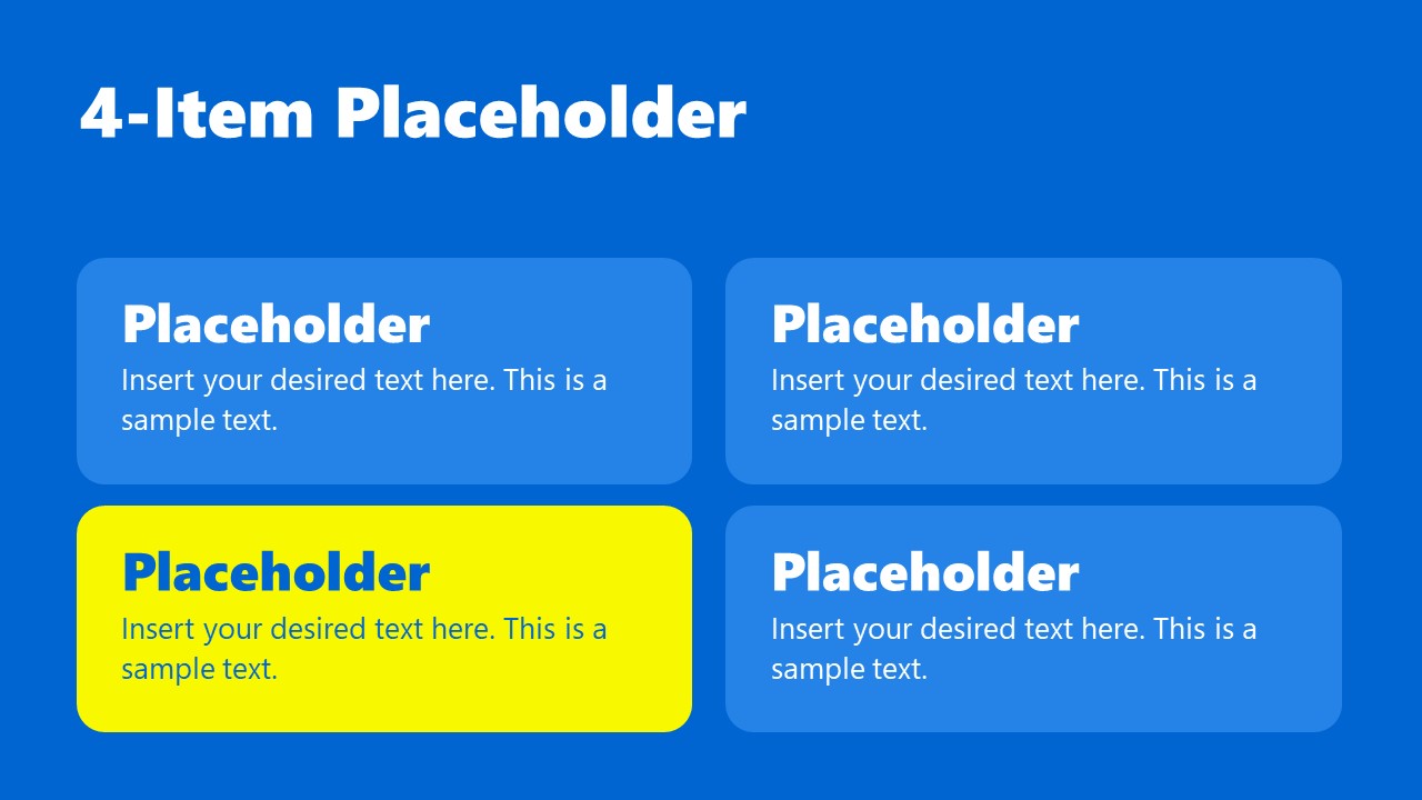 PowerPoint Infographic Slide with Four Placeholders