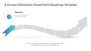 8 Arrows Milestones PowerPoint Template - Phase 1