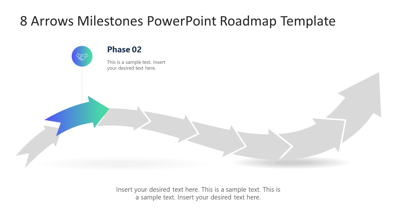 8 Arrows Milestones Roadmap Template for Powerpoint - Phase 2
