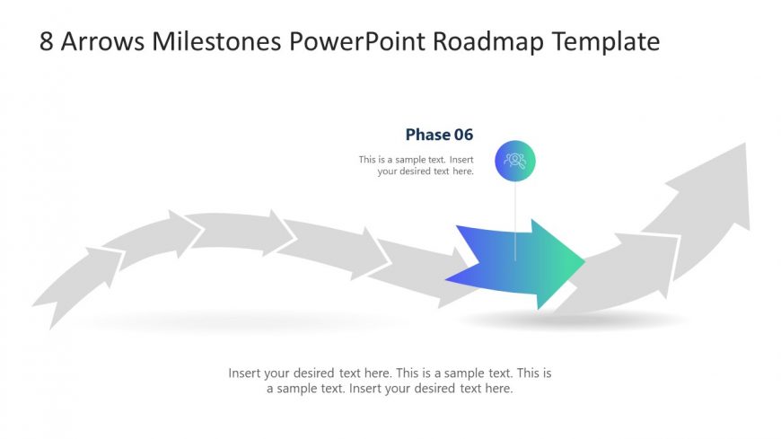 8 Arrows Milestones PPT Roadmap Template - Phase 6