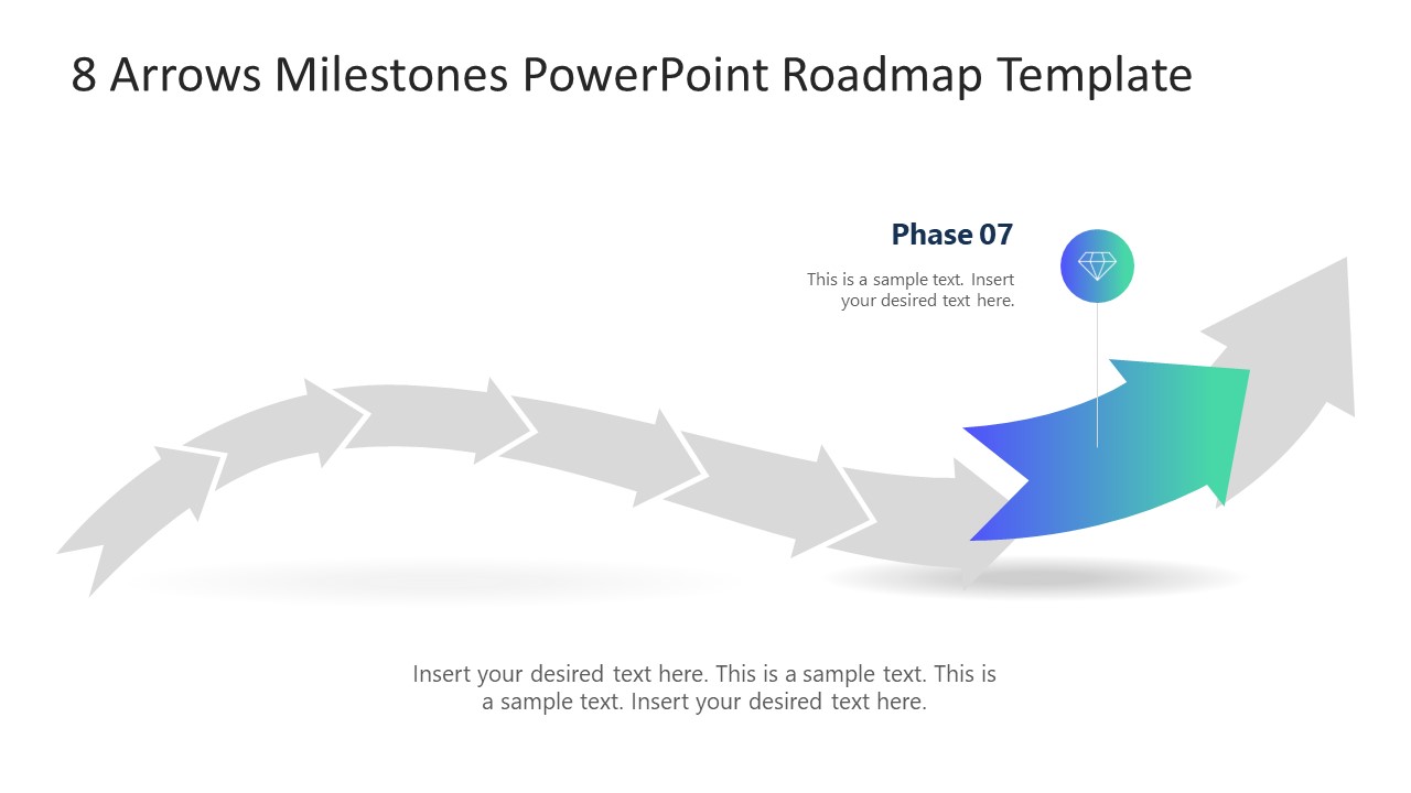 8 Arrows Roadmap Template for Powerpoint - Phase 7