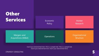 Editable Colored Tiles PPT Design for Strategy Consulting