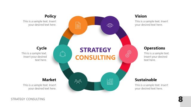 Circular Infographic Diagram for Strategy Consulting Overview