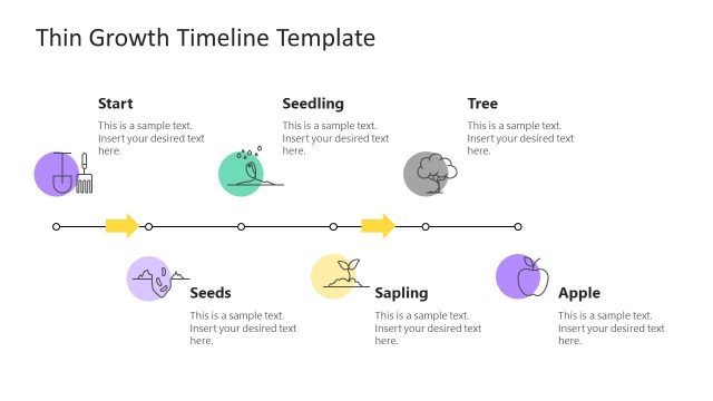 Thin Growth Timeline Template for PowerPoint
