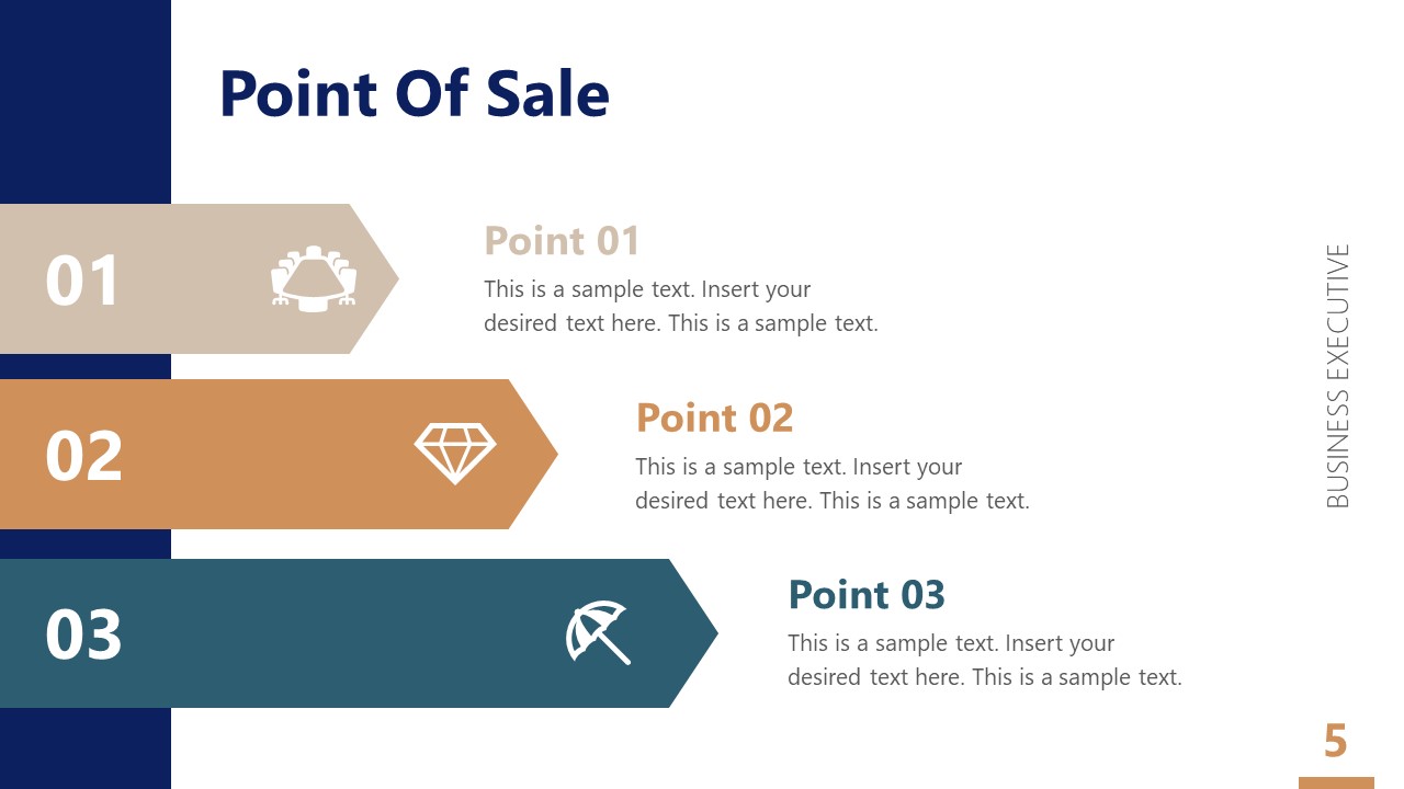 Slide for Points of Sale with Clipart Icons