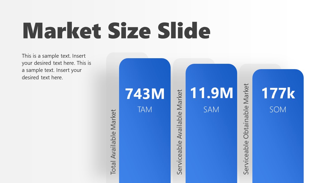 Editable Market Size Presenting Slide for PPT