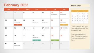 February Editable Slide - Calendar Template for PPT