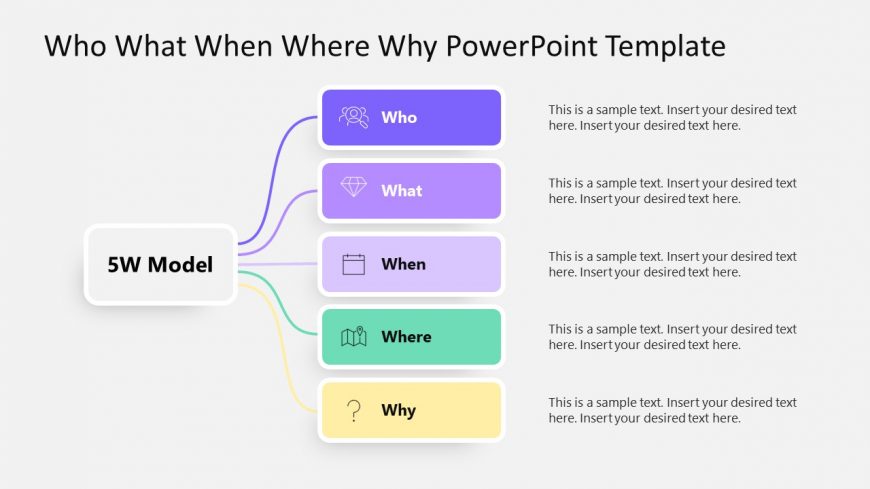 PowerPoint Slide Template for 5W Model 