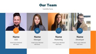 PPT Slide Template for Our Team - Company Portfolio Presentation
