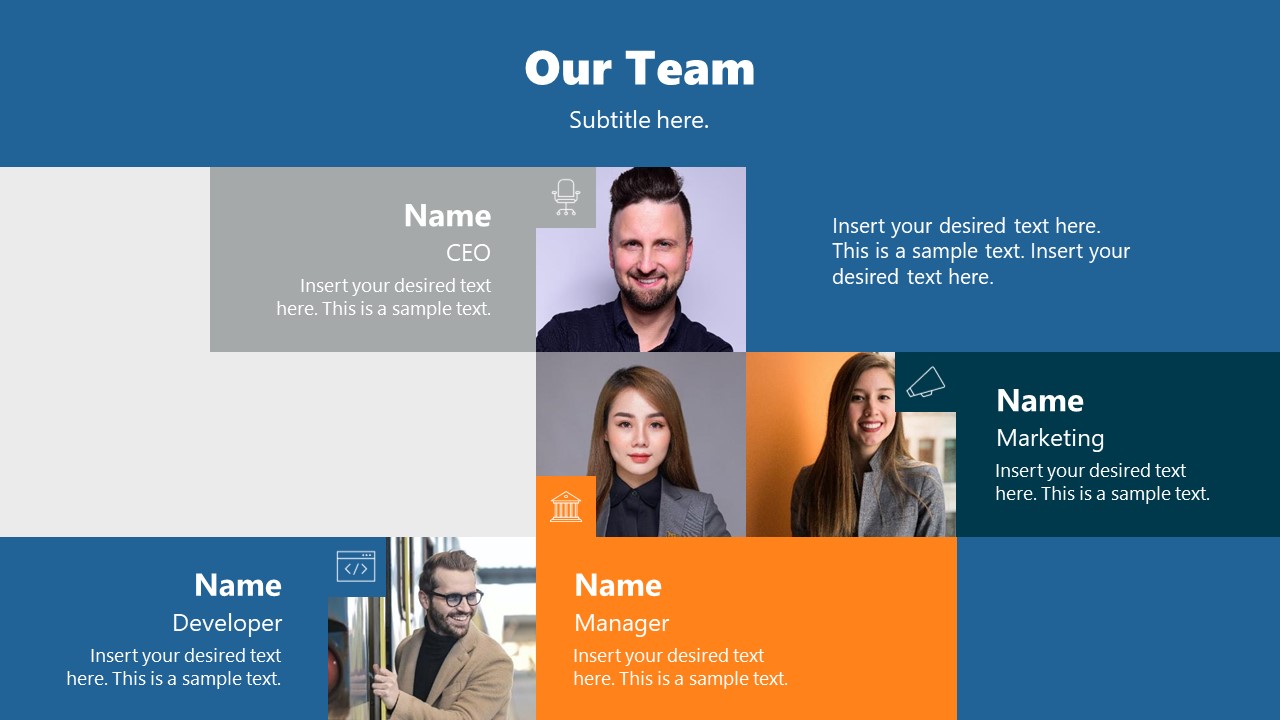 our team page template