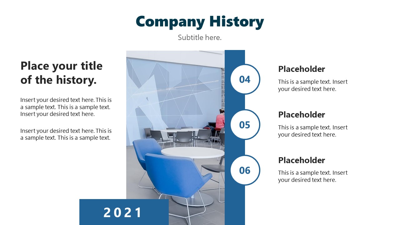 Company Profile Presentation Slide for History Timeline