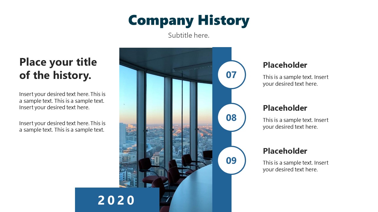 Editable Company History Slide for PowerPoint