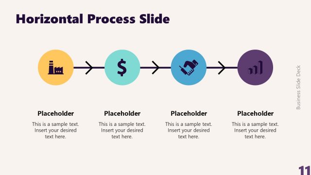 Horizontal Process Diagram with Infographic Icons