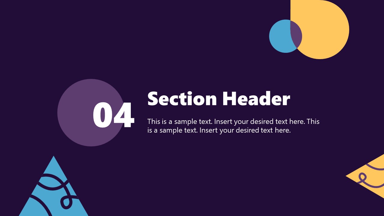 Fourth Section Header Slide With Dark Background SlideModel