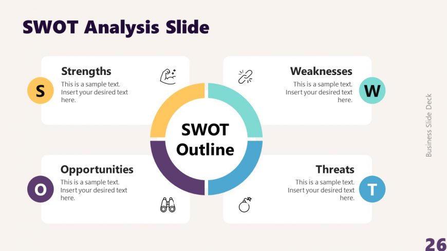 Creative SWOT Analysis Slide for Business Presentation