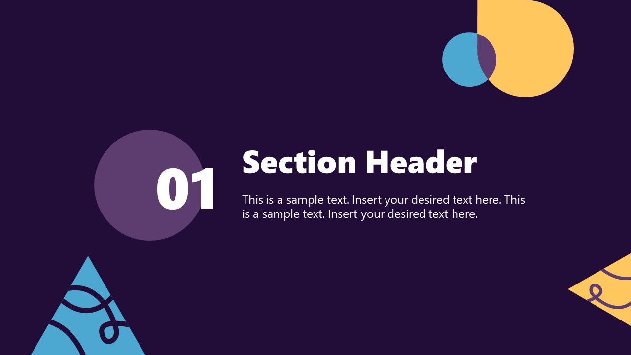 Editable Section Header Slide for Business Slide Deck