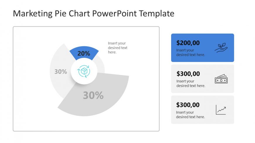 PPT Template Slide with Marketing Pie Chart Diagram