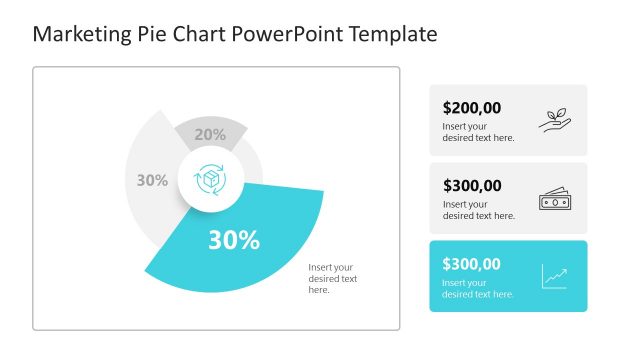 Color Coded Pie Chart Slide Template for PowerPoint