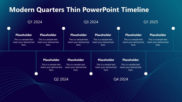 Modern Quarters Thin PowerPoint Timeline