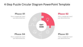 Editable 4-Step Puzzle Infographic Diagram 