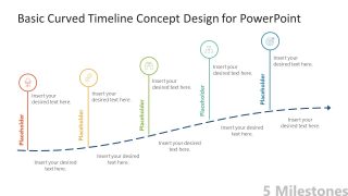 PPT Template Roadmap Slide with 5 Milestones