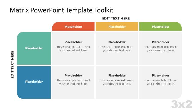 3×2 Editable Matrix Design for PowerPoint