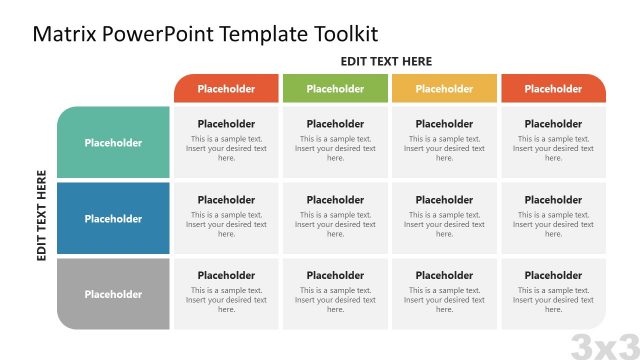 4×3 Matrix Slide Design for PowerPoint
