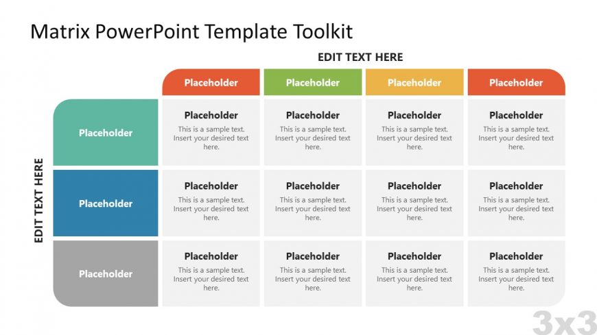 PowerPoint Matrix Layout with 4x3 Dimensions