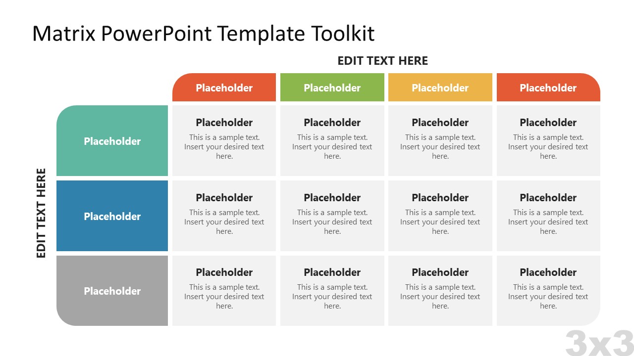 PowerPoint Matrix Layout with 4x3 Dimensions