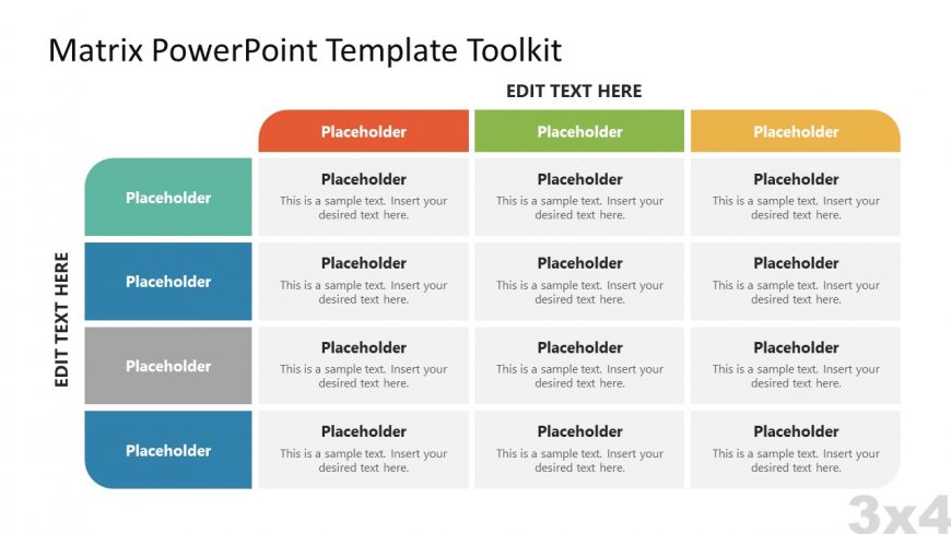 3x4 Matrix Slide Template for PowerPoint