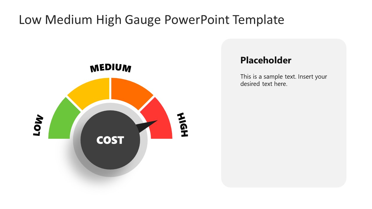 PPT Template for Low Medium High Gauge Diagram