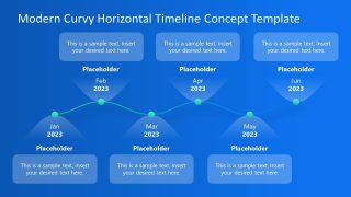 PowerPoint Modern Curvy Horizontal Timeline Design for Presentation