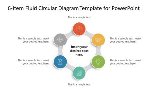 Editable 6-Item Fluid Circular PowerPoint Diagram