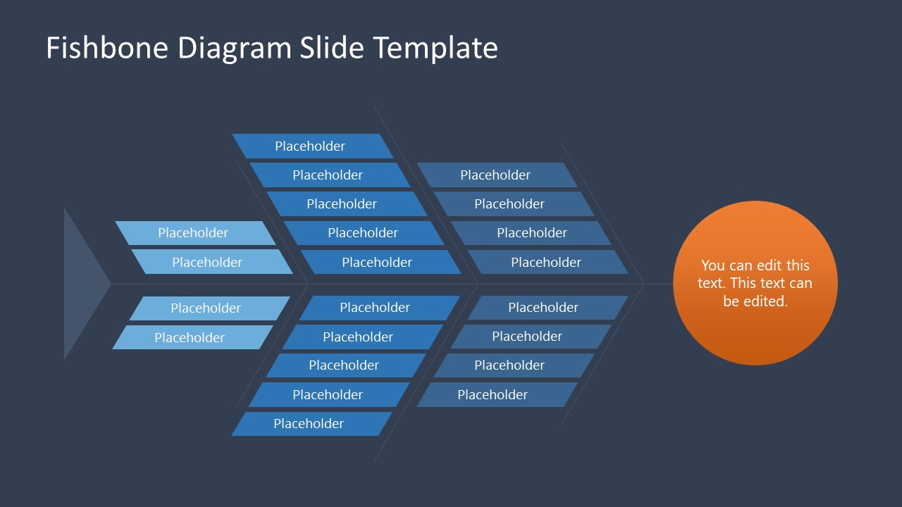 Editable Slide Design for Fishbone Diagram - PPT Template