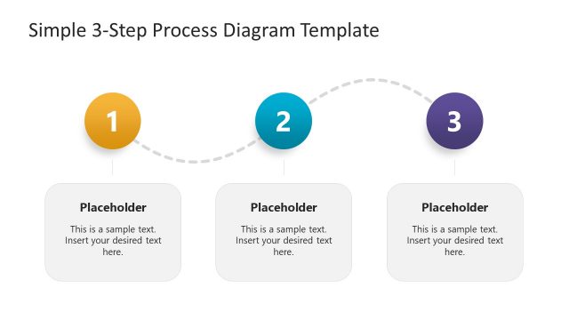 PowerPoint Process Template Diagram for 3-Steps