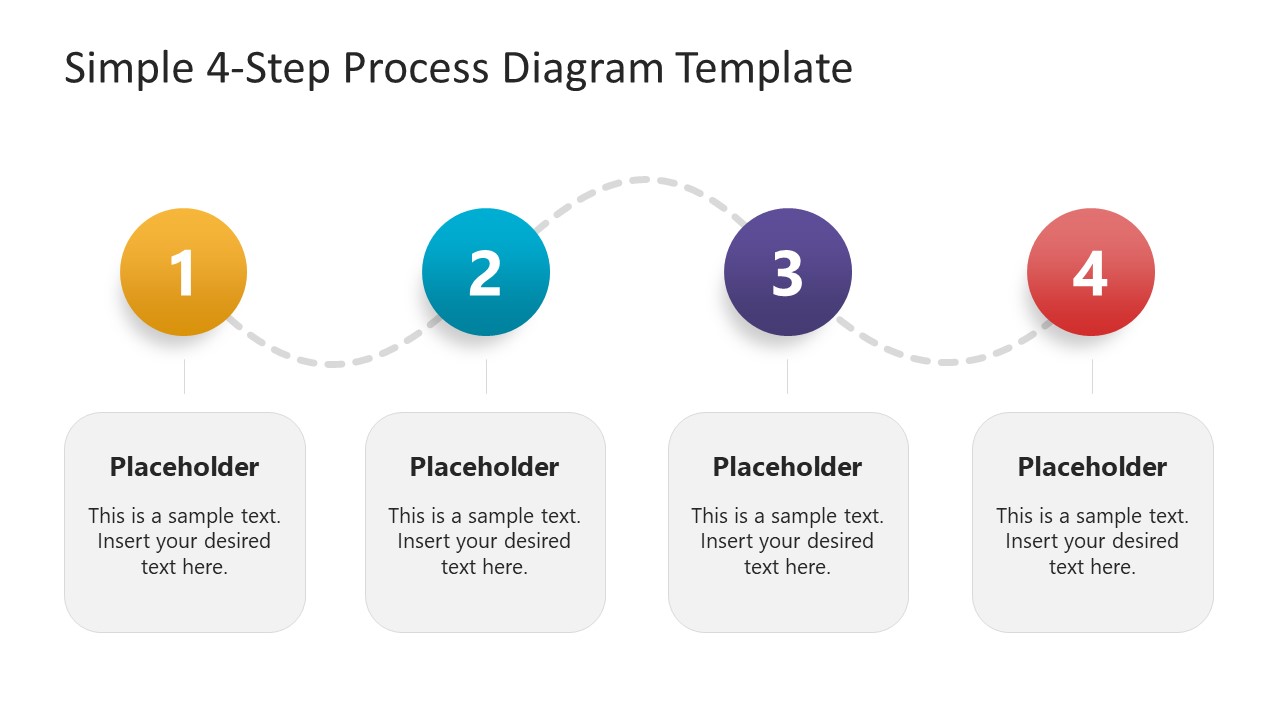 PowerPoint 4-Step Process Template Diagram