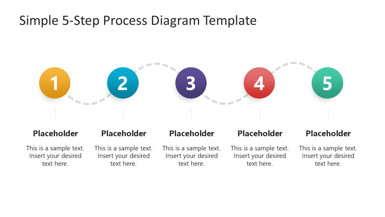 Editable 5-Step Process Diagram for PowerPoint
