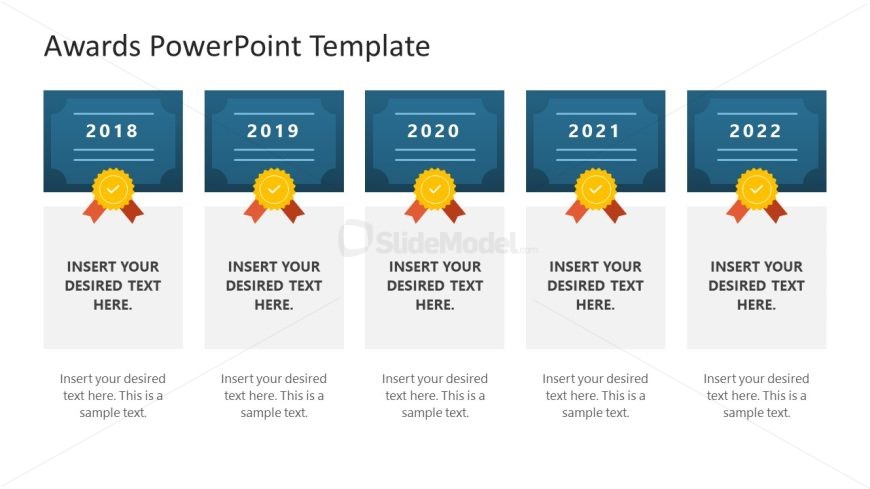 PowerPoint Editable Slide Design with Award Labels