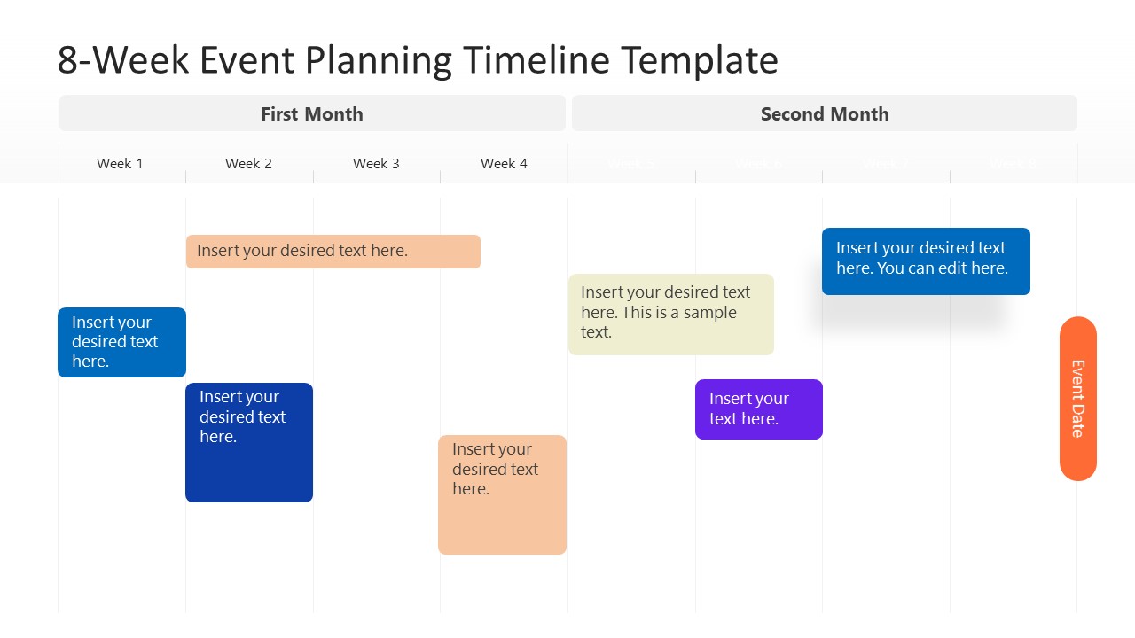 8 Week Event Planning Timeline Template For PowerPoint