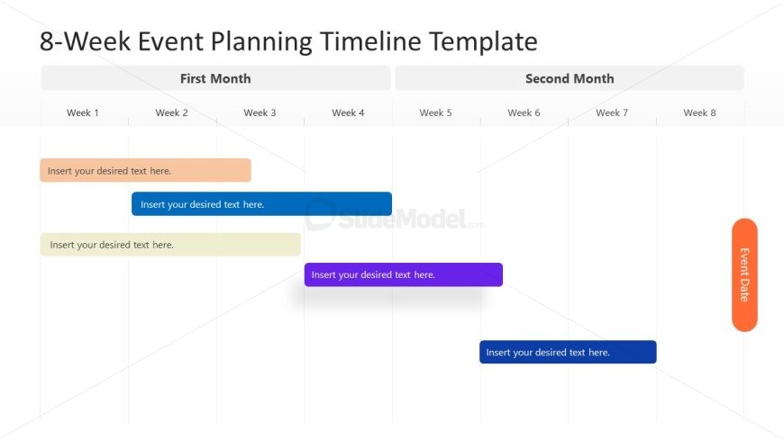 Editable Event Planning Slide with Milestones