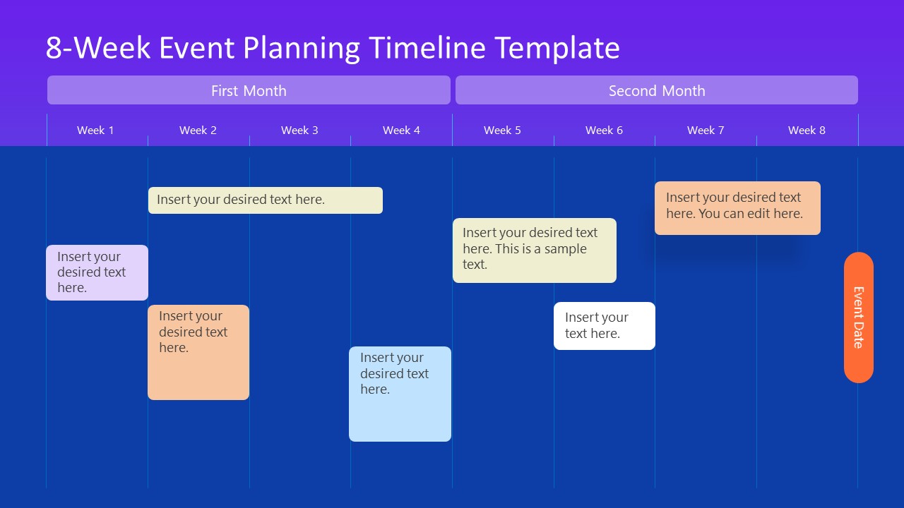 8 Week Event Planning Timeline Template For PowerPoint