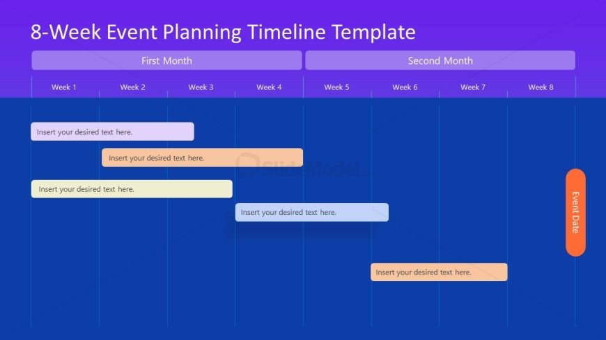 Planner Slide Design with Placeholder Text Boxes