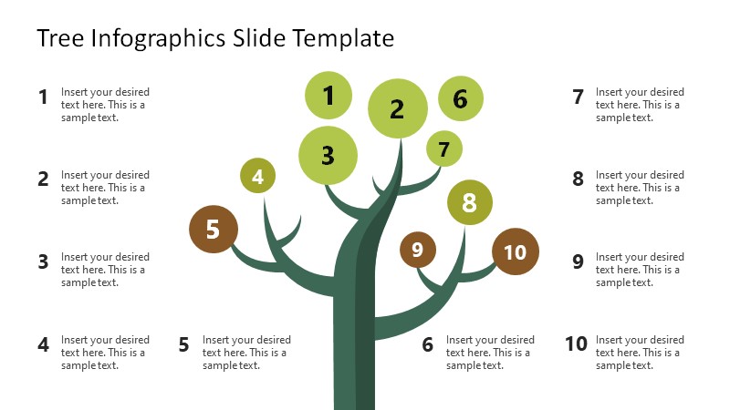 PPT Infographic Tree Diagram with Numbers
