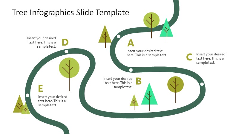 PPT Tree Roadmap Slide Design for Presentation