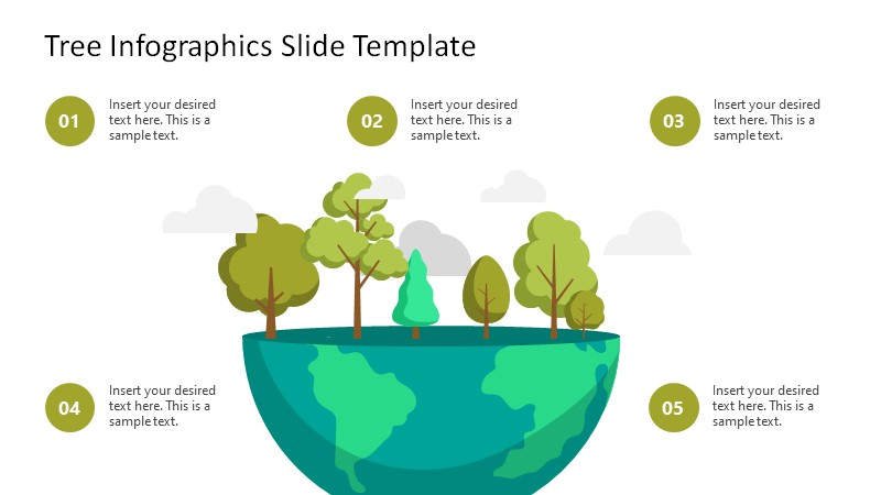 PPT Tree Diagrams with Infographic Earth Illustration