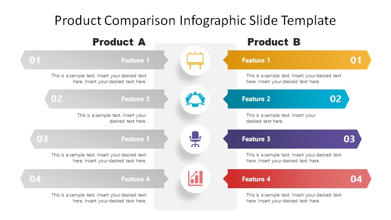 Two Columns Product Comparison Template for PPT