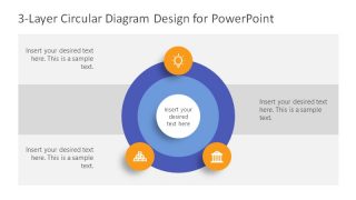 PPT Slide Template with 3-Layer Circular Diagram