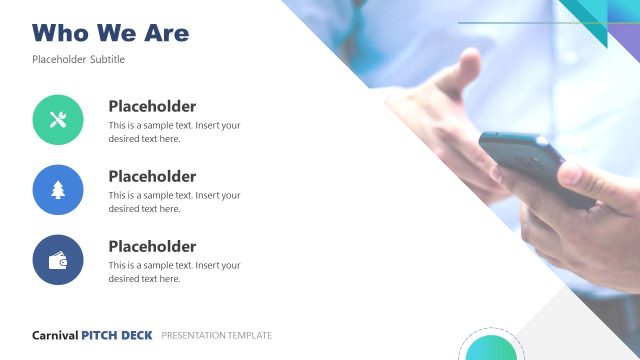 Who We Are Slide for Carnival Pitch Deck Template