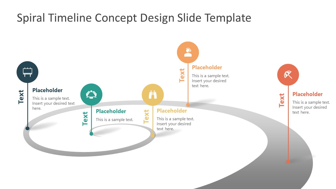 Spiral Timeline Diagram PPT Slide Template