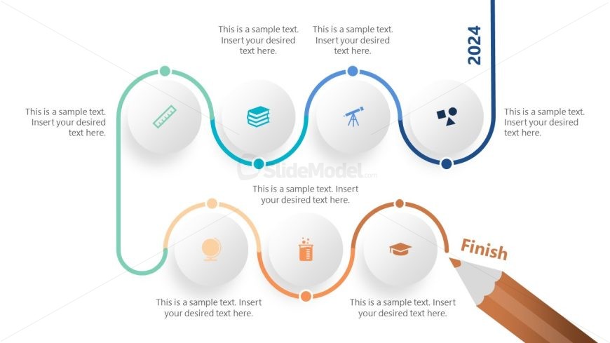 PPT Education Timeline with Icons